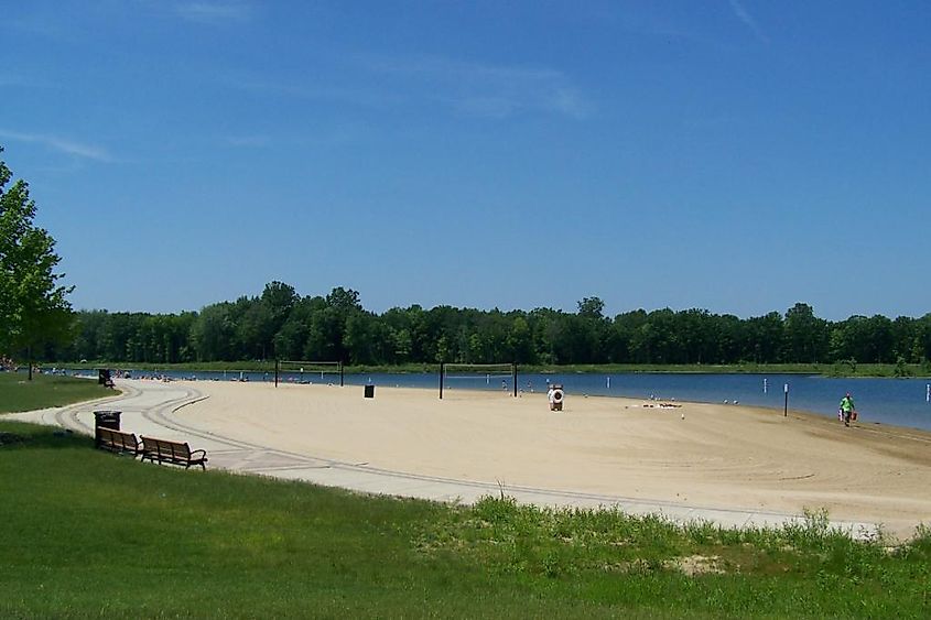 Millennium Park Beach in Grand Rapids, Michigan.