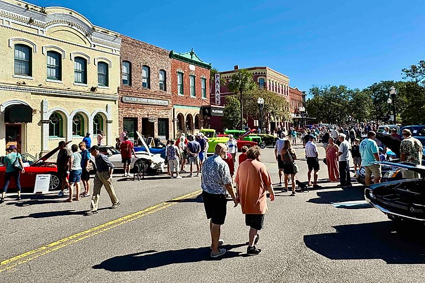Crowds descend upon Fernandina Beach fir its fanous 8 Flags Car Show Image credit Bryan Dearsley