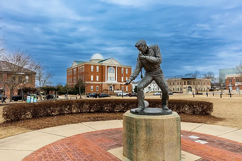Elvis Presley Statue in Tupelo, Mississippi