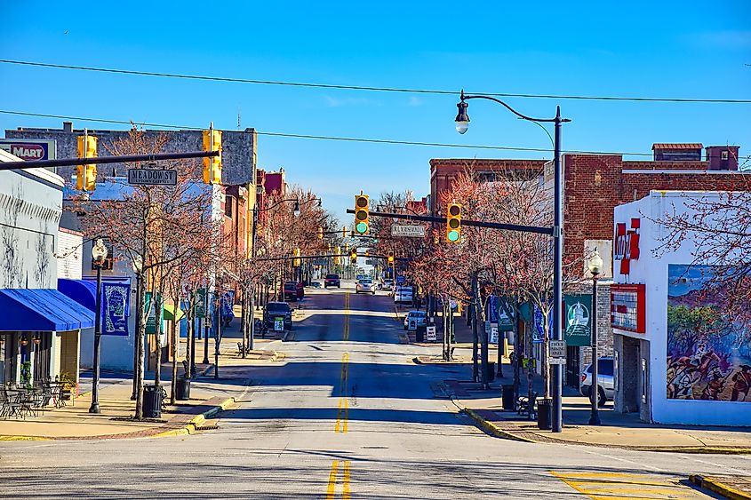 Main Street in Downtown Gaffney, South Carolina.