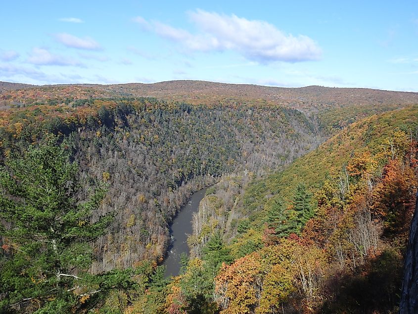 Scenic autumn view of the Pennsylvania Grand Canyon, Pine Creek Gorge, near Wellsboro, Pennsylvania.