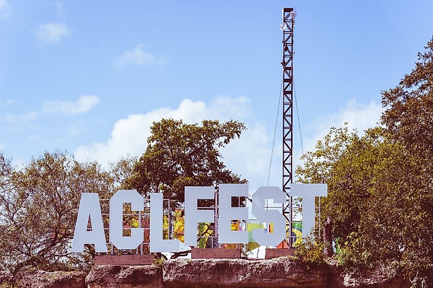 ACLFEST Sign at Zilker Park during Austin City Limits 2018 Weekend One.