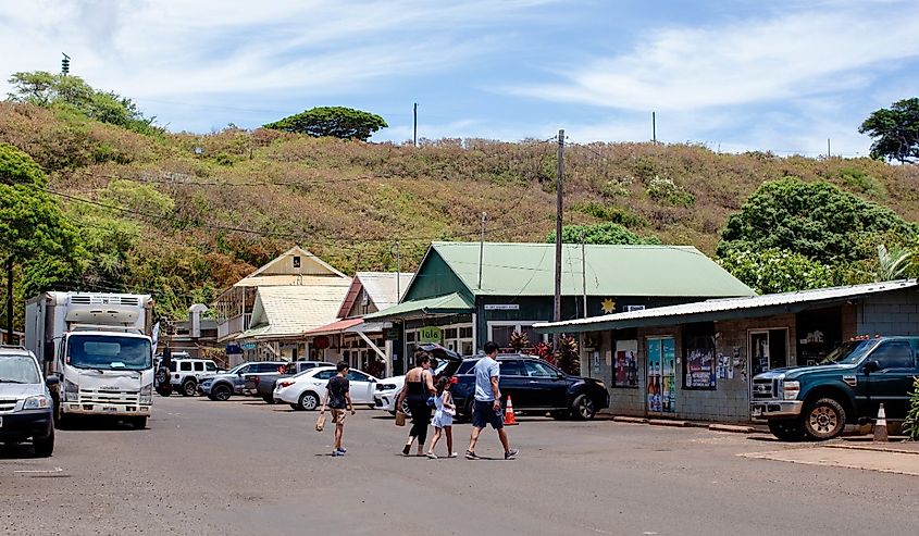 Downtown streets of Hanapepe, Hawaii.