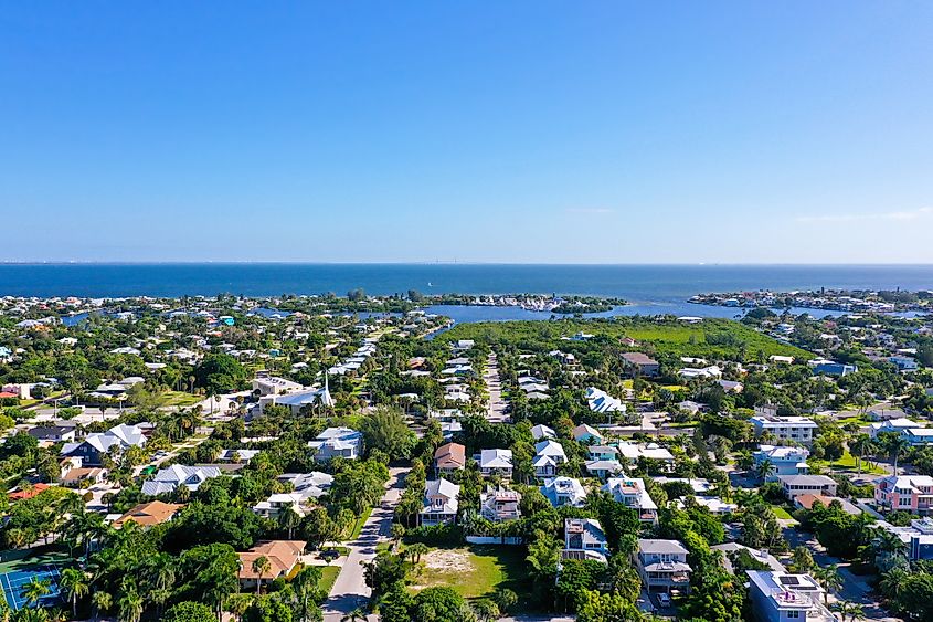 Aerial view of Anna Maria, Florida.