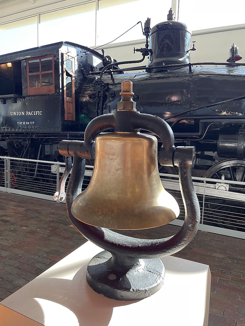 The Durham Museum's replica train from Union Station and its interactive, operating bell.
