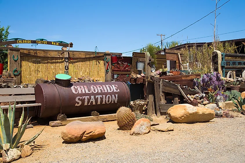 View of the historic mining town of Chloride, Arizona.