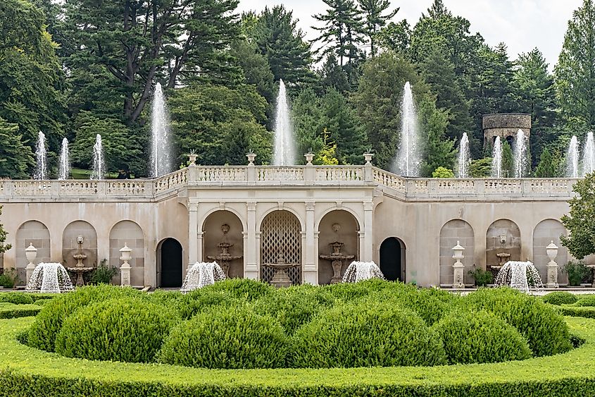 Longwood Gardens is in Kennett Square, Pennsylvania. Editorial credit: Amy Lutz / Shutterstock.com