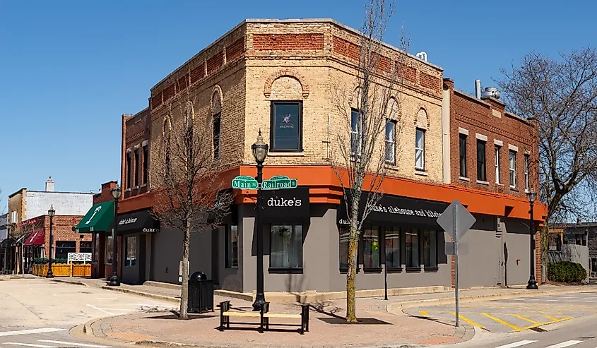 Downtown Crystal Lake, Illinois.