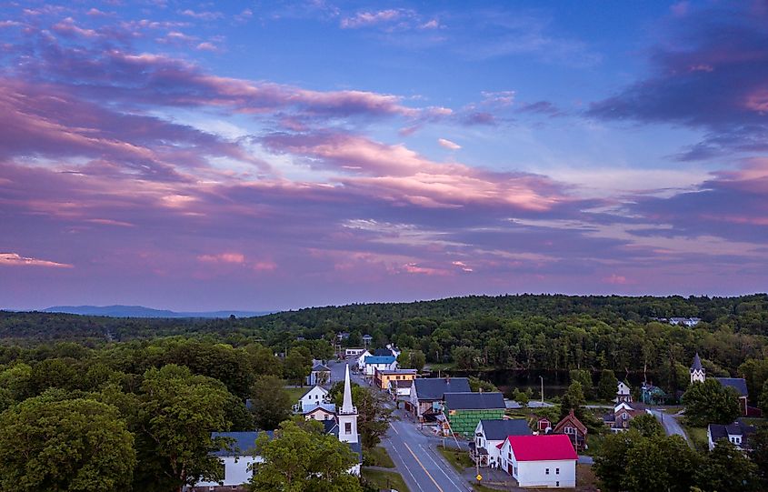 Sunset over Monson, Maine.