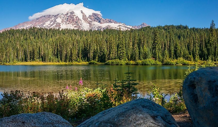 Mount Rainier in Reflection Lakes.