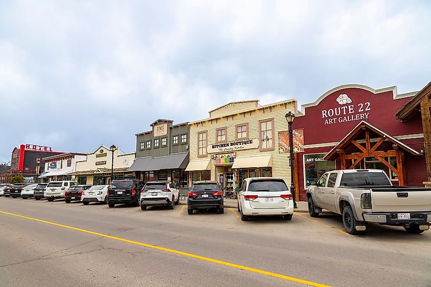 View of Main Street in Cochrane, Alberta.