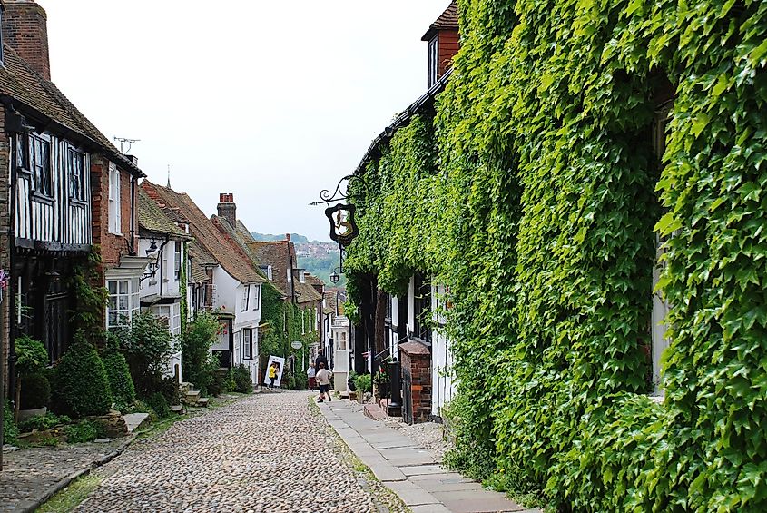 The historic Mermaid Inn in Mermaid Street in Rye, East Sussex.