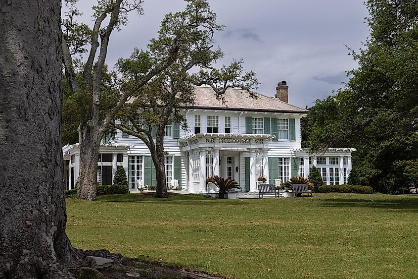 Antebellum villa at the Western Beach Blvd. in Pass Christian, Mississippi.