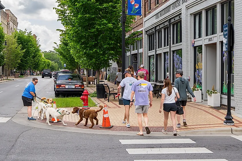 Sidewalks of downtown Washington, North Carolina