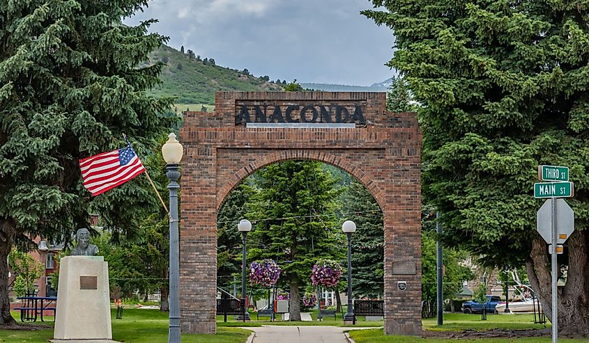 Welcome sign to Preserve Park in Anaconda, Montana