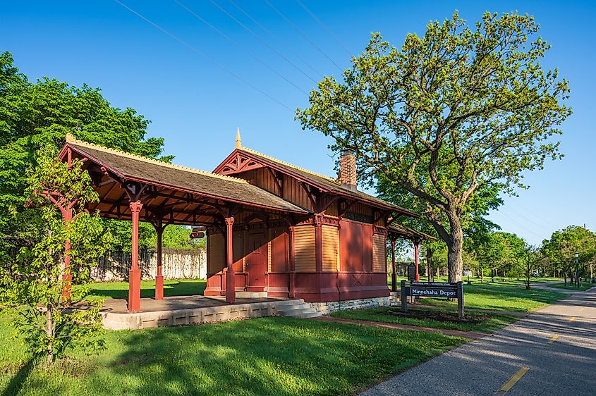 Minnehaha Depot in Minnehaha Park in Minneapolis, Minnesota