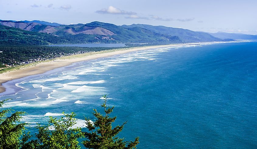 Rockaway Beach has seven miles of a sandy shoreline and is one of the most popular vacation destinations in Oregon.