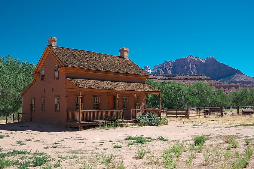 A wooden cabin in Grafton, Utah.