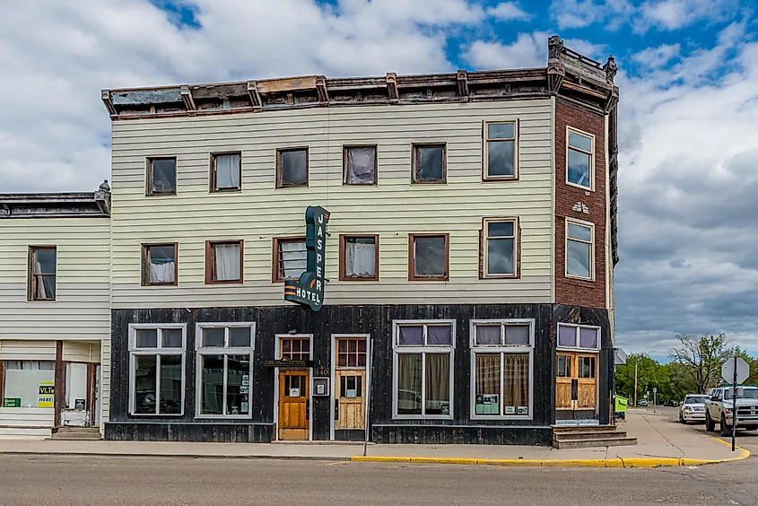 The old Jasper Hotel in downtown Maple Creek, SK.