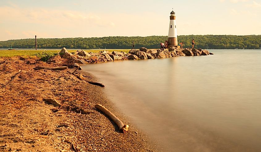 Myers Point Lighthouse at Myers Park in Lansing New York.