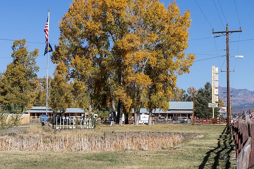 Fall foliage in the town of Chama in New Mexico.