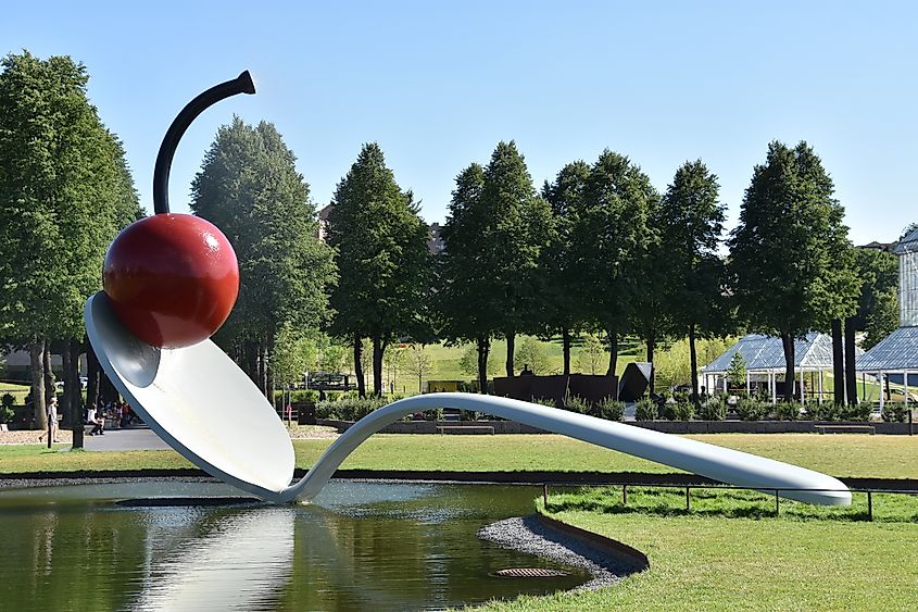 The Spoonbridge and Cherry in Minneapolis, Minnesota.