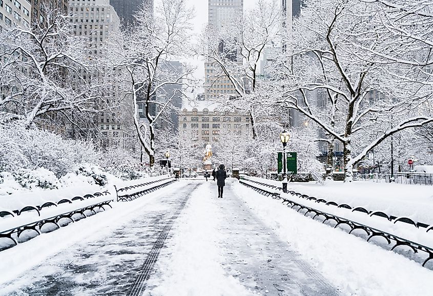 New York City, NY, in winter