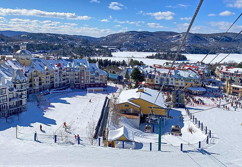 Mont Tremblant village resort in winter, Quebec.