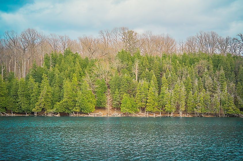 Landscape of Green Lake State Park of New York