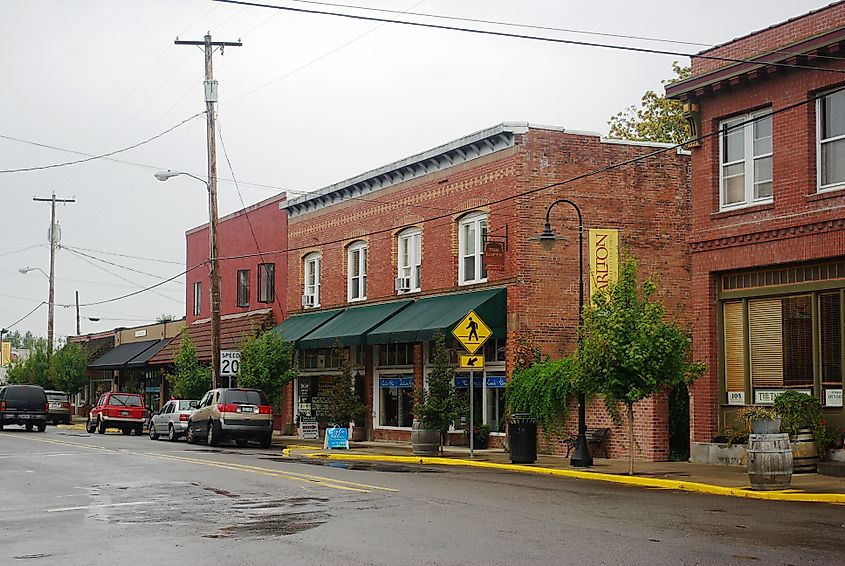 Main Street in Carlton, Oregon