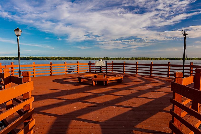 View of the Mississippi River in New Madrid, Missouri.