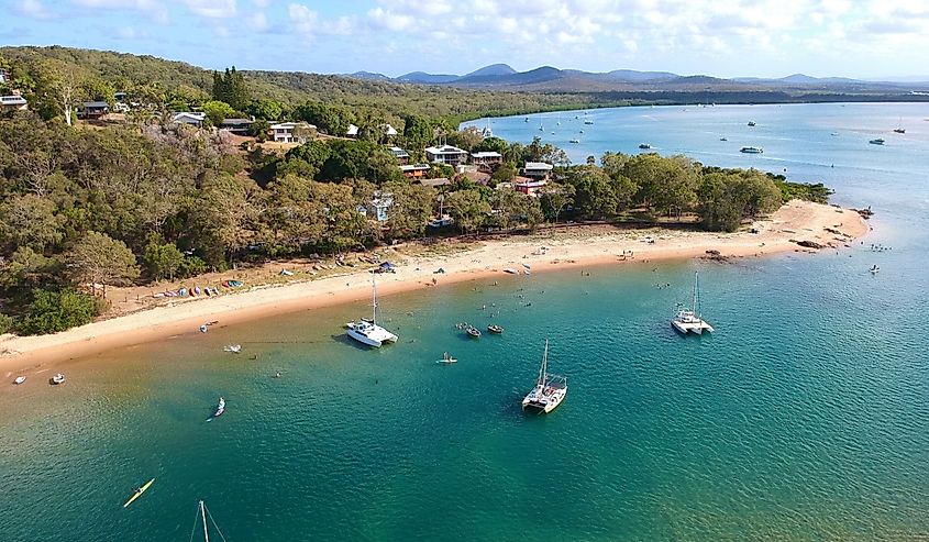 Yachts mooring in 1770, Queensland.