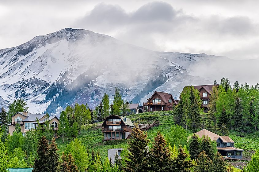 Crested Butte, USA Colorado town village in summer.