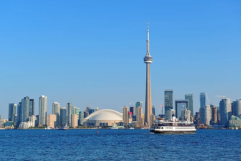 The Toronto skyline on Lake Ontario.