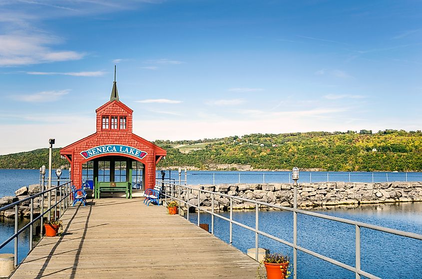 The pier in Seneca Lake.