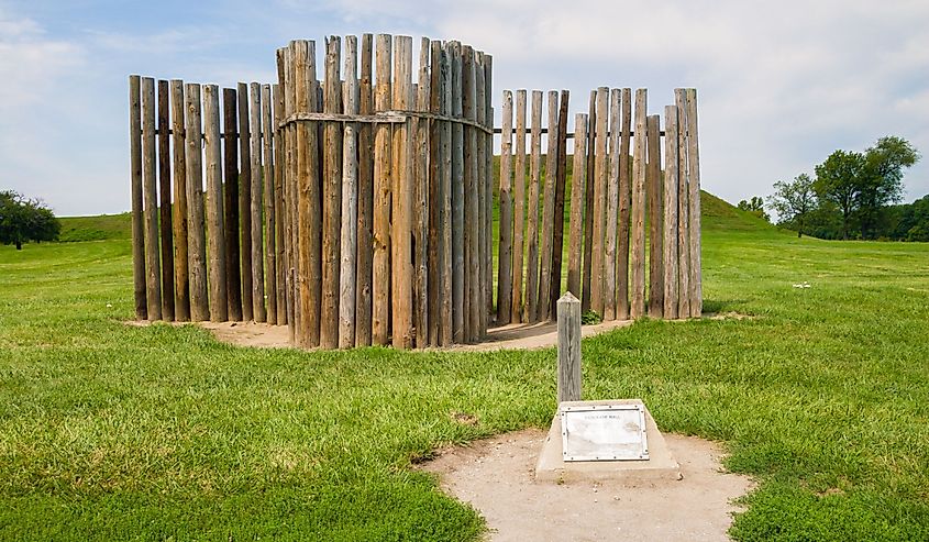 Remains of the stockade wall at Cahokia Mounds Historic Site