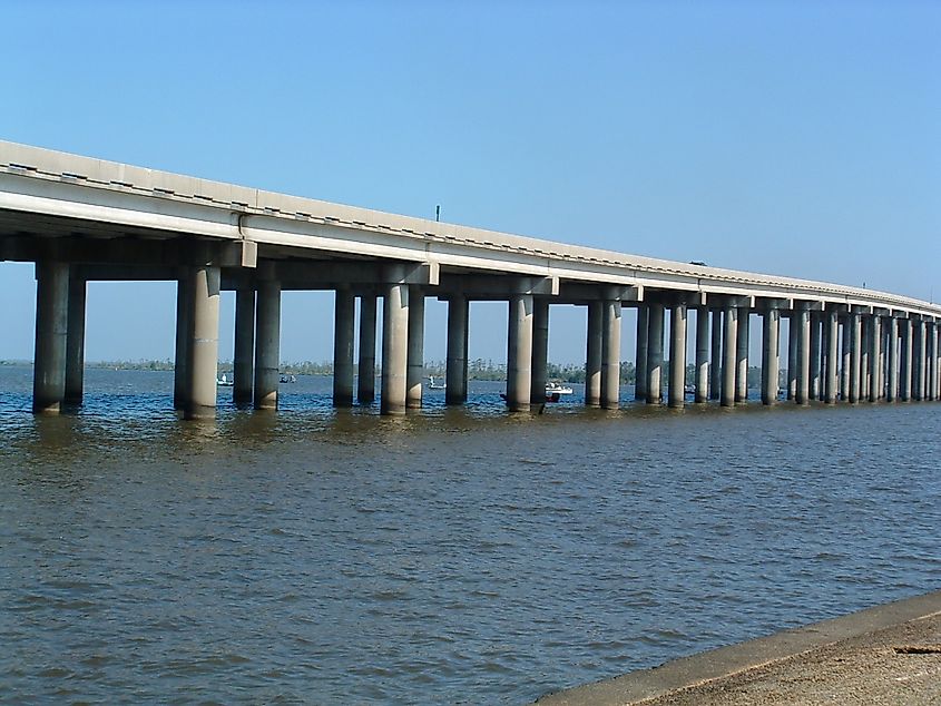 Bridge across Manchac Swamp in Ponchatoula, Louisiana.