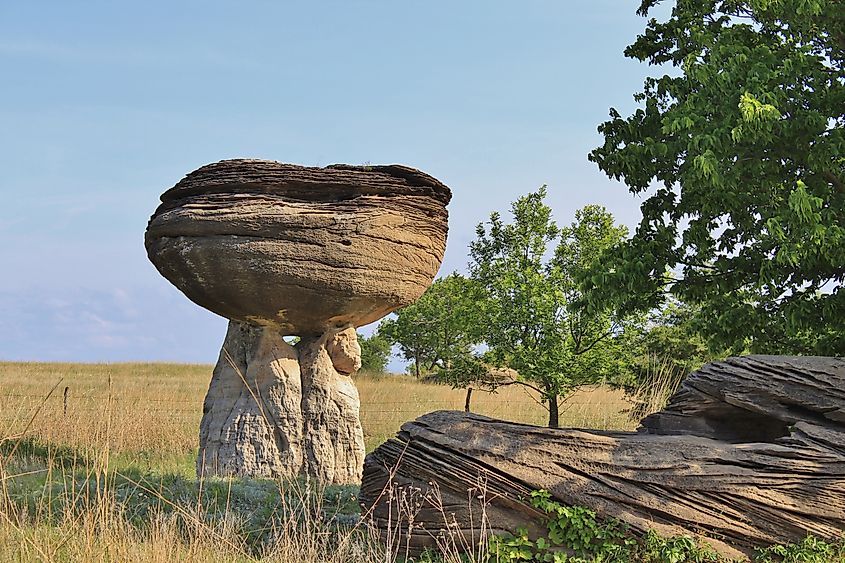 A shot of Mushroom State Park that's north of Kanopolis Lake in Kansas.