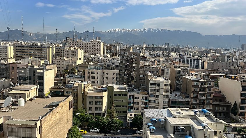 A high-angle view of Tehran, the capital city of Iran. Image Credit thomas koch via Shutterstock.