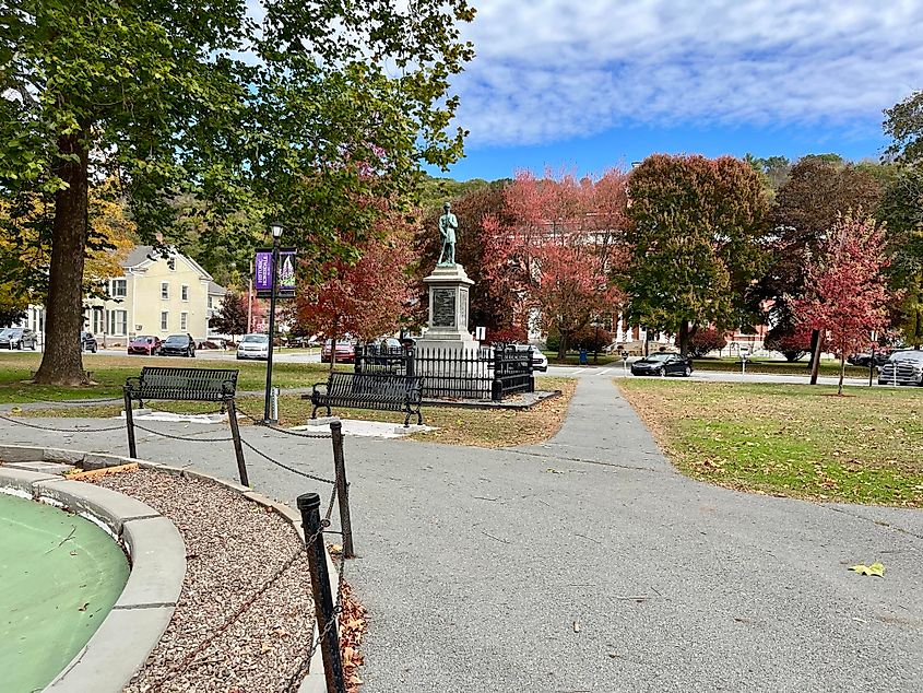 The Civil War Monument in Central Park in Honesdale, Pennsylvania
