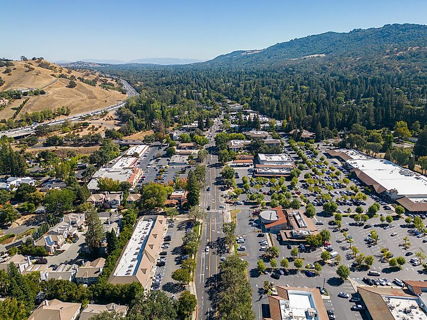 Aerial view of Alamo, California.