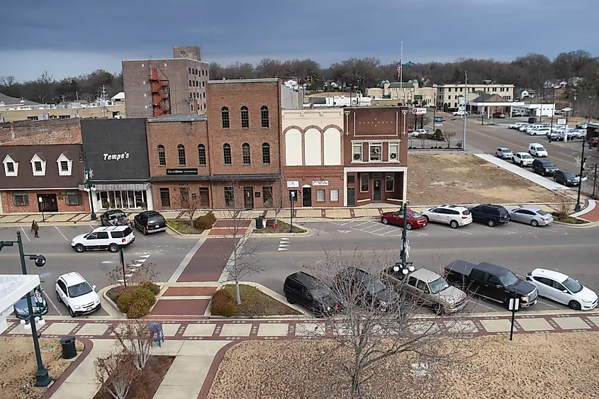 Downtown Dyersburg, Tennessee, from the top of the Courthouse.