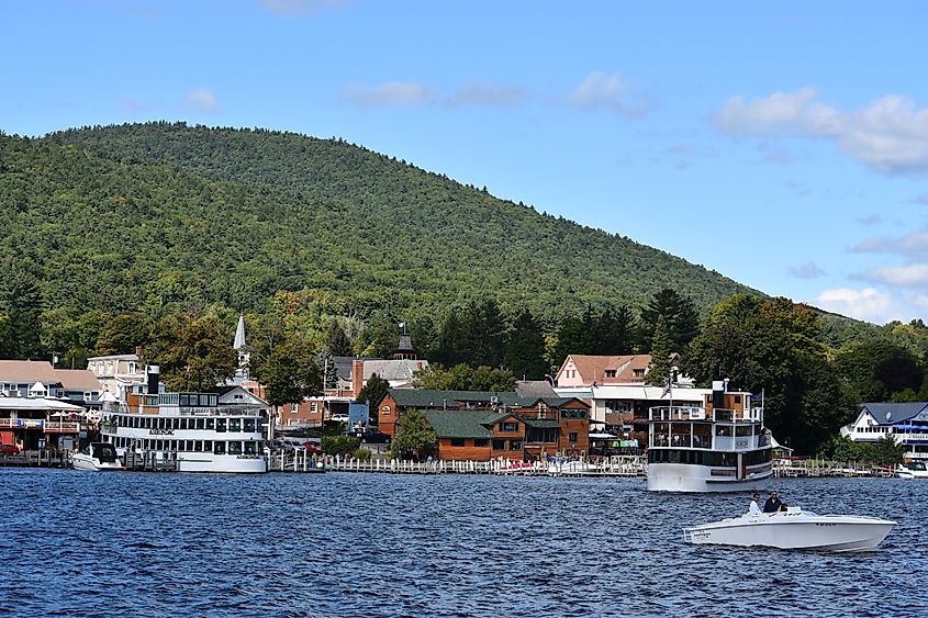 The beautiful town of Lake George in New York