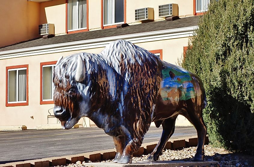 Bison statue in Custer, South Dakota.