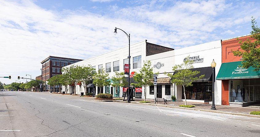 The old business district on Main street in Moultrie, Georgia. Editorial credit: Roberto Galan / Shutterstock.com