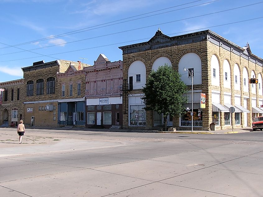 Street view of Wilson, Kansas.