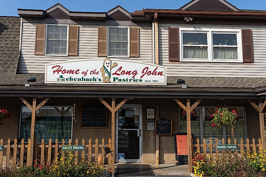 Achenbach's Pastries known as the "Home of the Long John" is in the heart of Pennsylvania Dutch country.