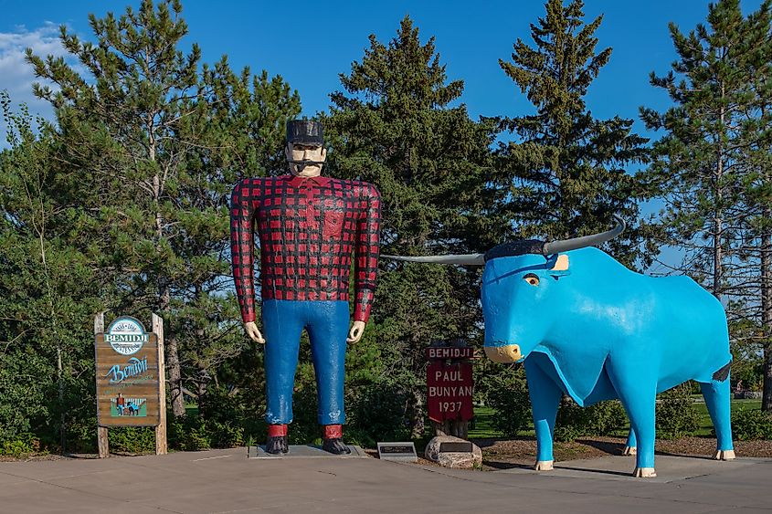 Paul Bunyan and Babe the Blue Ox in Bemidji, Minnesota.