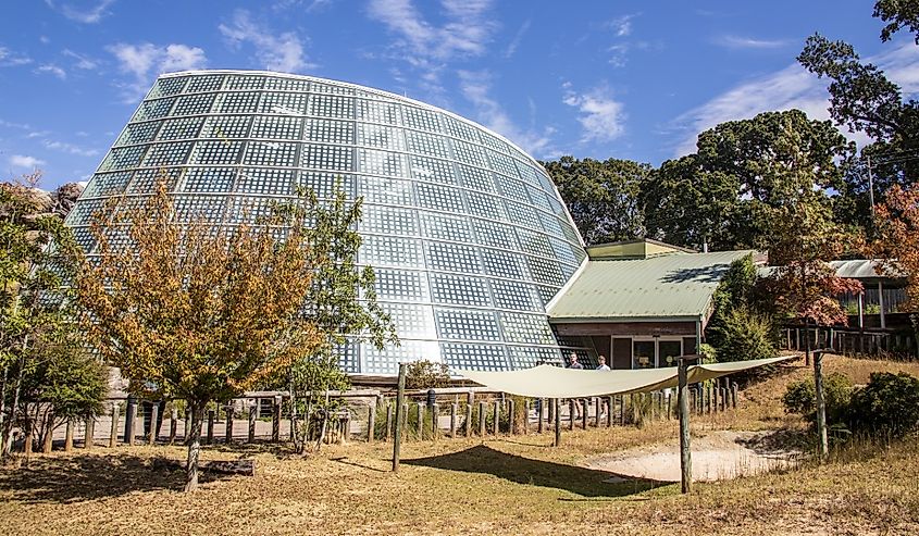 Exterior view of SCALY SLIMY SPECTACULAR, the state-of-the-art new amphibian and reptile complex features more than 70 species, at Zoo Atlanta in Atlanta, Georgia.