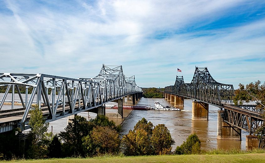 The Mississippi Railroad Bridge in Vicksburg, also known as the Old Vicksburg Bridge, is a historic cantilever bridge spanning the Mississippi River.